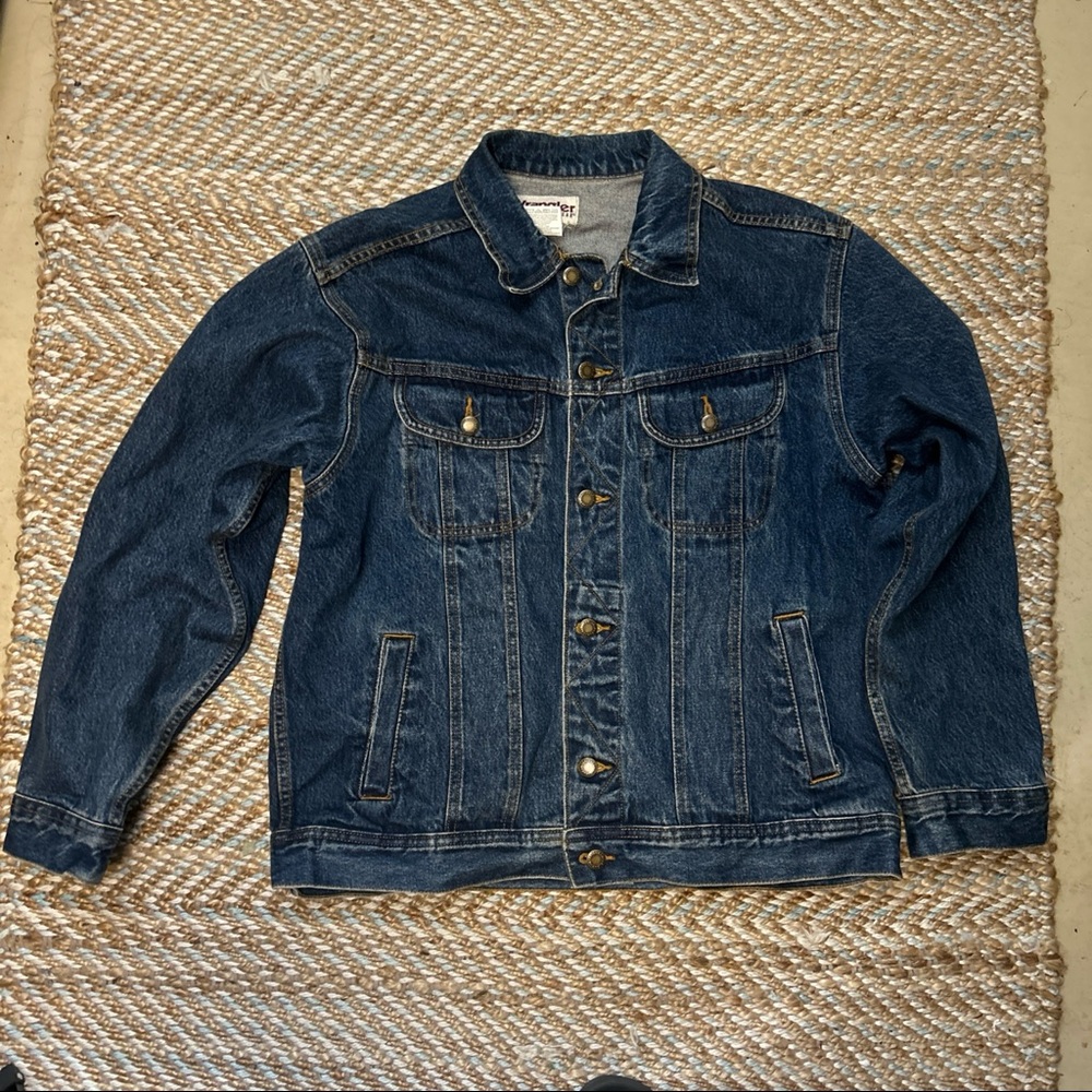 Wrangler Rugged Wear Mens Large Blue Jean Jacket